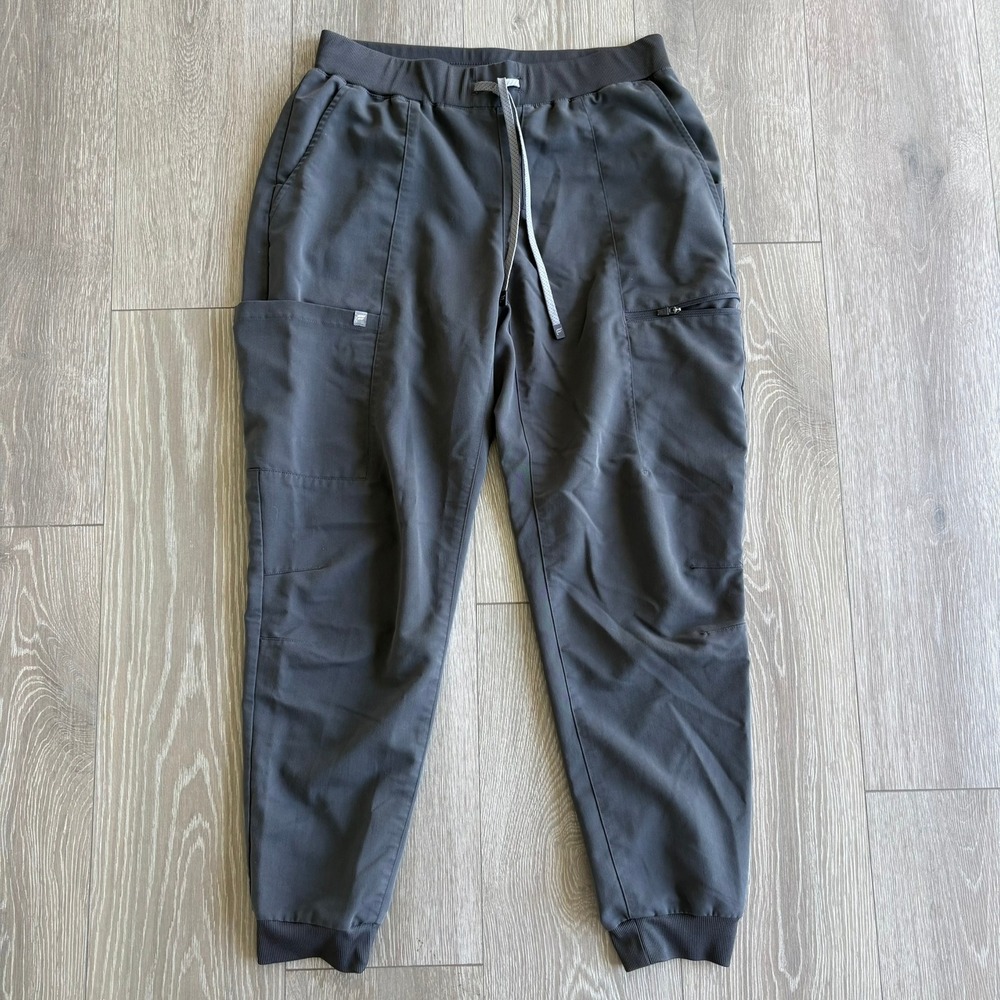 Fabletics Ion Jogger Scrub Pants Charcoal Gray Cargo Multi-Pocket Mens Large L